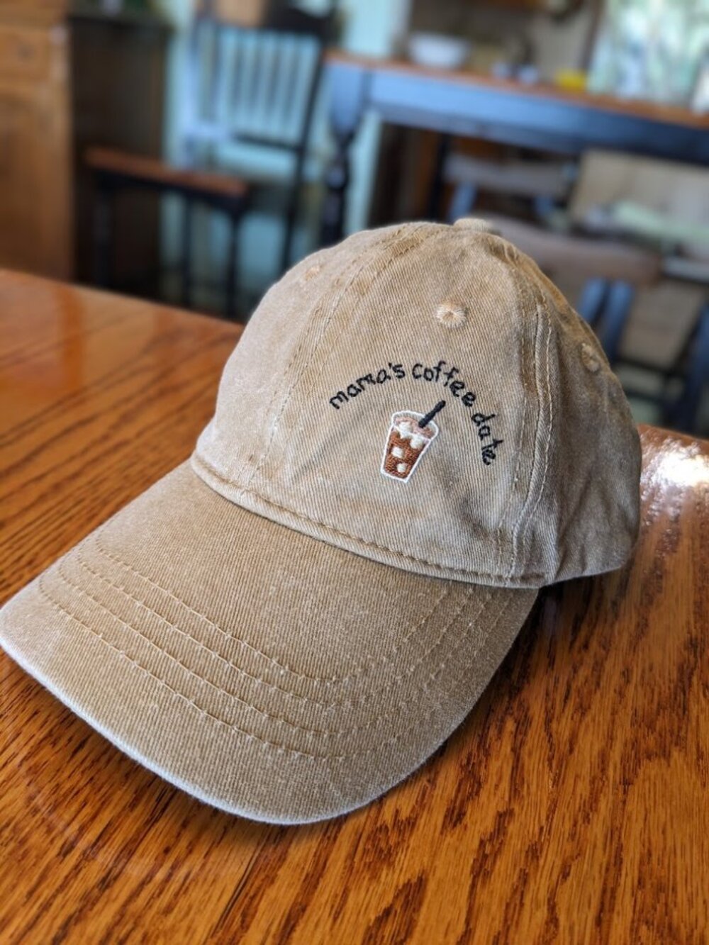 Hand Embroidered Toddler Coffee date ball cap